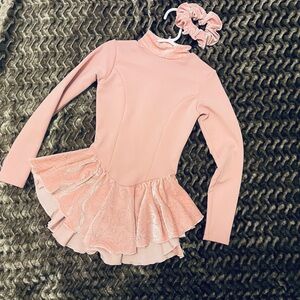 Jerry’s Originals Youth 6/8 Ice skating Dress in pink with crystal accents
